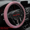 Picture of OTOSTAR Soft Velvet Steering Wheel Cover, Universal Luxury Steering Wheel Protector Car Interior Accessories 15 inch (Pink)