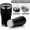 Picture of MEWAY 20oz Stainless Steel Tumblers 2 Pack Bulk,Vacuum Insulated Coffee Cup with Lid,Double Wall Powder Coated Travel Mug Gift,Thermal Cups Keep Drinks Cold & Hot(Black,Set of 2)