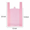 Picture of T Shirt Bags, Pink Plastic Bags with Handles, Bolsas De Plastico Para Negocio, Grocery Bags Plastic Shopping Bags Retail Bags for Supermarket, Restaurant, 12x20 Inches (200 pcs)