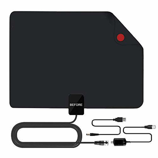 Picture of HDTV Antenna, 2019 New Indoor Digital TV Antenna 60-90 Miles Range, Amplifier Signal Booster Support 4K 1080P UHF VHF Freeview HDTV Channels-Support All Television