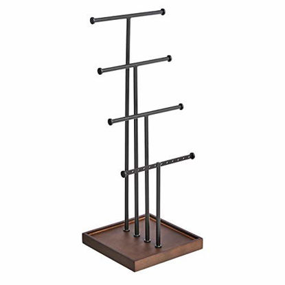 Picture of Amazon Basics Four-Tier Jewelry Tree Stand - Walnut/Black