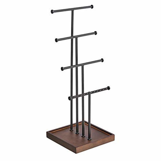 Picture of Amazon Basics Four-Tier Jewelry Tree Stand - Walnut/Black