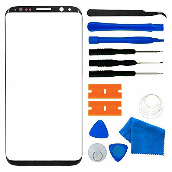 Picture of Original Galaxy S8 Screen Replacement, Front Outer Lens Glass Screen Replacement Repair Kit for Samsung Galaxy S8 G950 Series (Galaxy S8 5.8'- Black)