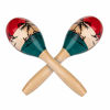 Picture of Foraineam 4 Pack Wood Maracas Musical Painted Wooden Maraca Hand Percussion Instrument