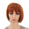 Picture of SWACC 10 Inch Short Straight Bob Wig with Bangs Synthetic Colorful Cosplay Daily Party Flapper Wig for Women and Kids with Wig Cap (Dark Copper Red)