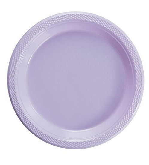 Picture of Exquisite Plastic Dessert/Salad Plates - Solid Color Disposable Plates - 100 Count (9 Inch., Lavender)