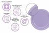 Picture of Exquisite Plastic Dessert/Salad Plates - Solid Color Disposable Plates - 100 Count (9 Inch., Lavender)