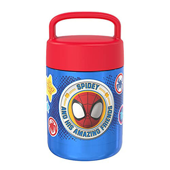 Picture of Zak Designs Kids' Vacuum Insulated Stainless Steel Food Jar with Carry Handle, Thermal Container for Travel Meals and Lunch On The Go, 12 oz, Spidey and His Amazing Friends