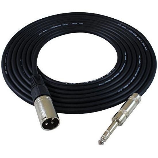 Picture of GLS Audio 25ft Patch Cable Cords - XLR Male to 1/4" TRS Black Cables - 25' Balanced Snake Cord (Note: This is NOT A MIC Cable!)