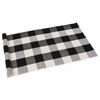 Picture of SEEKSEE 100% Cotton Buffalo Plaid Runner Rug 2'x4.3' Black and White Buffalo Check Runner Rug Washable Hand-Woven Carpet Runner for Kitchen, Laundry Room, Porch, Entryway