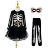 Picture of Halloween Skeleton Costume Kids 3D Skull Bone Jumpsuit Bodysuit for Girls Boys Dress Up Cosplay Carnival Party Outfit (Skeleton Dress, M-(11-12 Years))