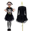 Picture of Halloween Skeleton Costume Kids 3D Skull Bone Jumpsuit Bodysuit for Girls Boys Dress Up Cosplay Carnival Party Outfit (Skeleton Dress, M-(11-12 Years))