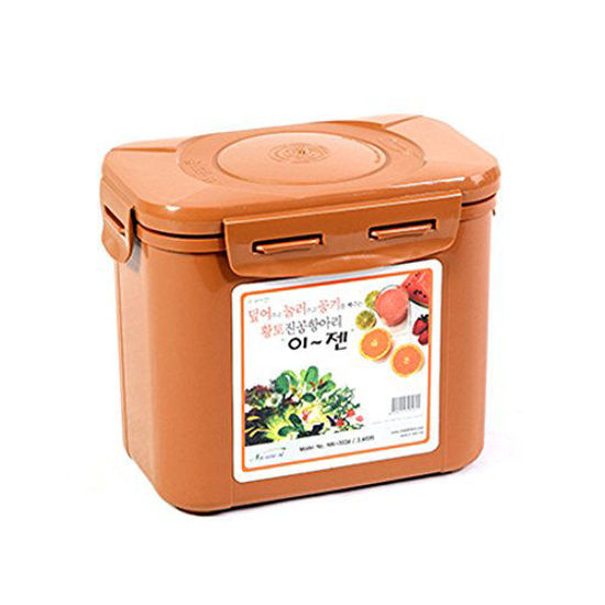 Picture of E-Jen Premium Kimchi, Sauerkraut Container Probiotic Fermentation with Inner Vacuum Lid (Earthenware Brown, 0.9 gal/ 3.4L)