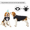 Picture of Kuoser Dog Tuxedo Dog Suit and Bandana Set, Dogs Tuxedo Wedding Party Suit, Dog Prince Wedding Bow Tie Shirt Formal Dog Weeding Attire for Large and Medium Dogs Golden Retriever Samo Bulldogs