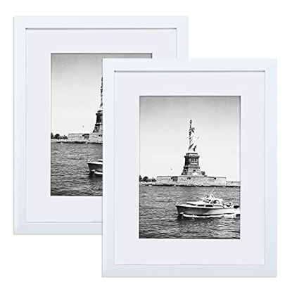 Picture of ENJOYBASICS 12x16 Picture Frame White Poster Frame,Display Pictures 9x12 with Mat or 12x16 Without Mat,Wall Gallery Photo Frames,2 Pack