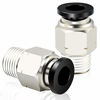 Picture of Tailonz Pneumatic Male Straight 1/4 Inch Tube OD x 1/8 Inch NPT Thread Push to Connect Fittings PC-1/4-N1 (Pack of 20)