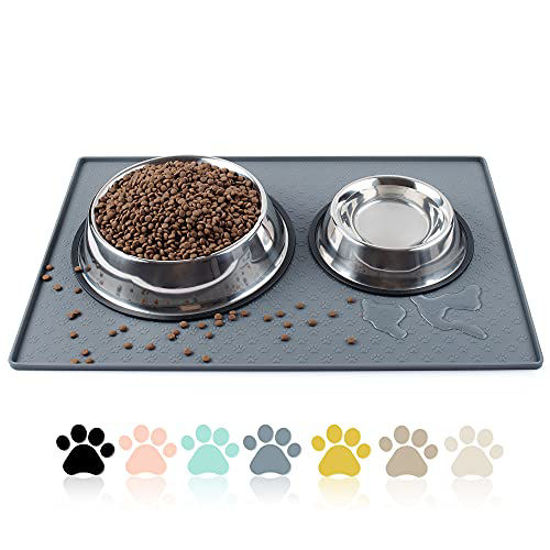 Silicone Dog Food Mat, Pet Placemat for Prevent Feeding Spills