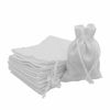 Picture of Bezall 50pcs Drawstring Burlap Jute Sacks Jewelry Candy Pouch Christmas Wedding Party Favor Gift Bags (White, 3.9 x 5.5)