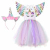 Picture of Halloween Unicorn Costumes for Girls with Headband and Wings Rainbow