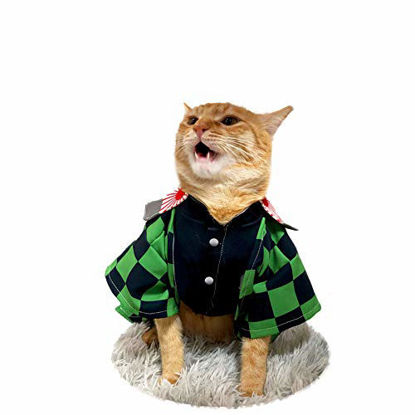 Picture of Halloween Pet Costumes Anime Demon Slayer Pet Clothes kimetsu no Yaiba Pet Cartoon Costume Cosplay for Cat & Small Dog (Tanjiro Kamado)