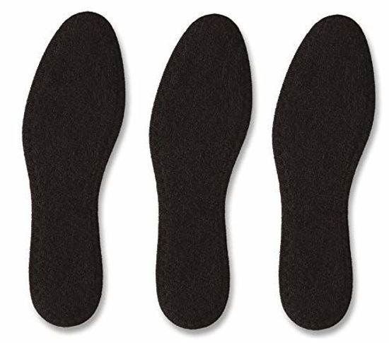 Picture of pedag Summer Pure Terry Cotton Insole, Handmade in Germany, Absorbs Sweat & Controls Odor Ideal for Wear Without Socks, Washable, US W9 M6 / EU 39, Black, 3 Pair