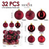 Picture of Christmas Ornaments for Xmas Trees,Burgundy Shatterproof Christmas Ball Ornaments of 32 pcs