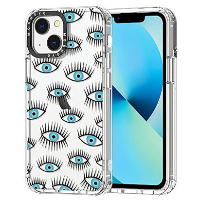 Picture of MOSNOVO Compatible with iPhone 13 Case, Evil Eyes Print for Girl Women Men [ Buffertech Impact ] Transparent TPU Bumper Clear Phone Case Cover Designed for iPhone 13 6.1 Inch