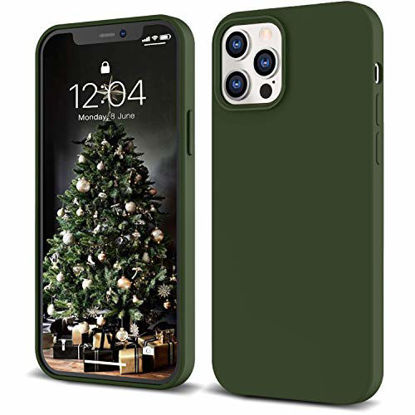 Picture of IceSword iPhone 13 Pro Max Case 6.7 (2021) Dark Green Case, Liquid Silicone Slim Shockproof Phone Case Cover, Soft Anti-Scratch Microfiber Lining, Matte Forest, Protective 6.7 inch - Dark Green