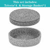 Picture of Pot Holders Trivets Set 4 Pcs and Kitchen Storage Basket 1 Pack, Cotton Trivet Mat for Hot Pots and Pans, Potholders for Hot Dishes, Table Countertop Protector Hot Pads Heat Resistant (Deep Grey)