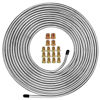 Picture of MuHize 25 Ft. of 1/4 Brake Line Tubing Kit - Flexible Zinc-Coated Steel Tube Roll 25 ft 1/4" Rustproof, Corrosion Protection (Includes 16 Inverted Flare Fittings)