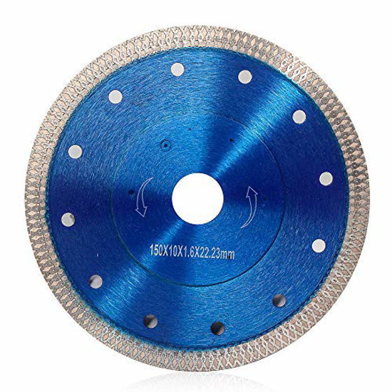 Picture of 6 Inch with Arbor 7/8" Super Thin Diamond Tile Blade Porcelain Saw Blade for Cutting Porcelain Tile Granite Marbles (6")