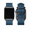 Picture of Vintage Leather Bands Compatible with Apple Watch Band 42mm 44mm 45mm,Genuine Leather Retro Strap Compatible for Men Women iWatch SE Series 7/6/5/4/3/2/1(Army Blue/Black,42mm 44mm 45mm)