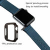 Picture of Vintage Leather Bands Compatible with Apple Watch Band 38mm 40mm 41mm,Genuine Leather Retro Strap Compatible for Men Women iWatch SE Series 7/6/5/4/3/2/1(Army Blue/Black,38mm 40mm 41mm,)