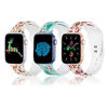 Picture of Blingbrione Compatible Apple Watch Band Christmas Women 3 Packs 42mm/44mm/45mm,Soft Silicone Santa Snowflake Snowman elk Printed Wristband Strap for iphone Watch Series 7 6 5 4 3 2 1 SE 3 Pcs-Blue Pink White