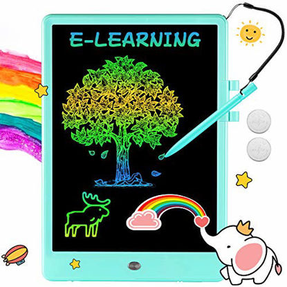 Picture of Writing Tablet 10 Inch Drawing Pad, Colorful Screen Doodle Board for Kids, Girls Gifts Toys for 3 4 5 6 7 8 9 10 Year Old Girls and Boys (Blue)