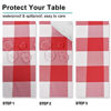 Picture of Hiasan Checkered Rectangle Tablecloth - Stain Resistant, Waterproof and Wrinkle Resistant Washable Table Cloth for Dining Room, 54 x 80 Inch, Red and White Gingham Pattern