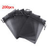 Picture of Boshen 100/200PCS Organza Gift Candy Sheer Bags Mesh Jewelry Pouches Drawstring Bulk for Wedding Party Favors Christmas 3"x4" 5"x7" (5" X 7"(200PCS), Black)