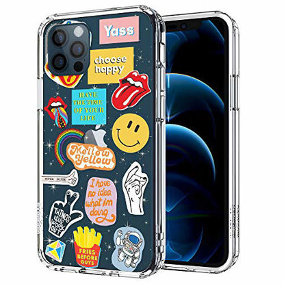 Picture of MOSNOVO Pop Culture Pattern Designed for iPhone 12 Pro Max Case 6.7 Inch,Clear Case with Design,TPU Bumper with Protective Hard Case Cover