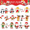 Picture of 48 Pcs Christmas Craft Kits for Kids Christmas DIY Sticker Game Craft Ornament Holiday Santa Snowman Reindeer Elf Art Craft for Party Home Class Activities