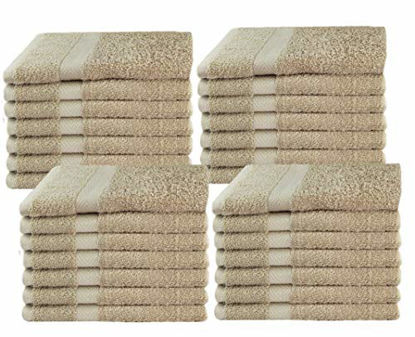 Picture of COTTON CRAFT Simplicity Ringspun Cotton Set of 28 Lightweight Washcloths, 12 inch x 12 inch, Linen