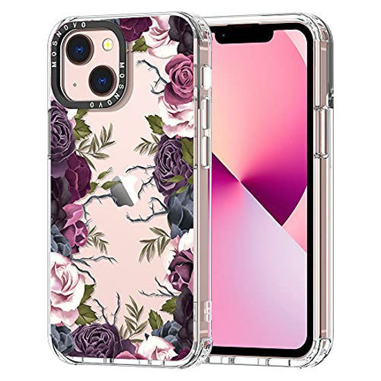 Picture of MOSNOVO Compatible with iPhone 13 Case, Secret Garden Floral Print for Girl Women [ Buffertech Impact ] Transparent TPU Bumper Clear Phone Case Cover Designed for iPhone 13 6.1 Inch