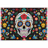 Picture of Allenjoy 7x5ft Day of The Dead Backdrop for Mexican Fiesta Sugar Skull Flowers Photography Background Dia DE Los Muertos Birthday Party Supplies Fiesta Banner Table Decor Decoration Photo Booth Studio