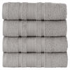 Picture of Qute Home 4-Piece Hand Towels Set, 100% Turkish Cotton Premium Quality Towels for Bathroom, Quick Dry Soft and Absorbent Turkish Towel Perfect for Daily Use, Set Includes 4 Hand Towels (Grey)