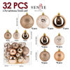 Picture of Christmas Ornaments for Xmas Trees,Champagne Shatterproof Christmas Ball Ornaments of 32 pcs