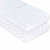 Picture of Changing Pad Cover - Cradle Sheet 100% Jersey Cotton 2 Pack for Baby Girl-Dusty Rose and Mauve Pink Stars