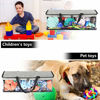 Picture of Toy Storage,Toy Organizer,Dog Cat Toys Pet Supplies Storage Bag,Storage Bin Box for Dog Toys,Kids,Children Toys, Blanket,Clothes,Clear Plastic,Black Handles and Zipper Closure,(Bag only)