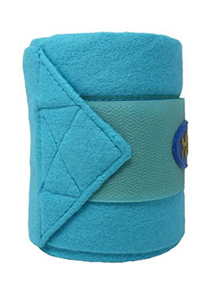 Picture of CHALLENGER Horse Tack Grooming Leg Set of 4 Fleece Polo Wrap Turquoise 95R15