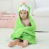 Picture of MICHLEY Cartoon Hooded Baby Towel Unisex, Premium Soft Swimming Bathrobe Large Washcloths 31.5" x 53" for 0-9T (Green Dinosaur)