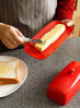 Picture of Sweese 307.104 Porcelain Butter Dish with Lid, Perfect for East West Coast Butter, Red