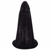 Picture of Makroyl Kids Velvet Cloak Cape With Hooded For Halloween Christmas Cosplay Costumes (L, Black)